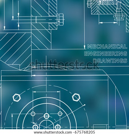 Mechanics. Technical design. Corporate Identity. Blue background