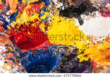 Painters palette - the artist's oil material