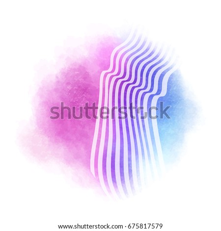 Vector color brush strokes. Watercolor Grunge isolated elements. Smoke brushes for your design. Freehand. Ink splash. Acrylic stamp. Vector illustration