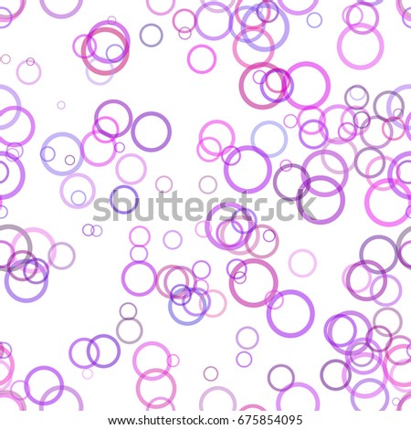 Seamless geometric circle pattern background - vector illustration from varying sized rings with opacity effect in purple tones