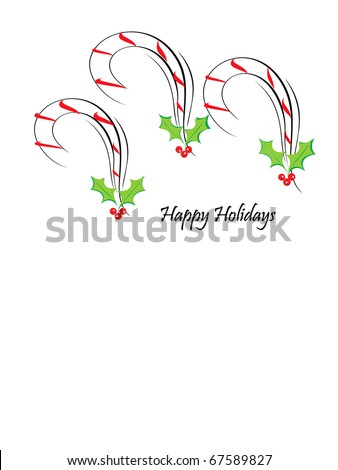 Candy Canes - Happy Holidays - Text Space