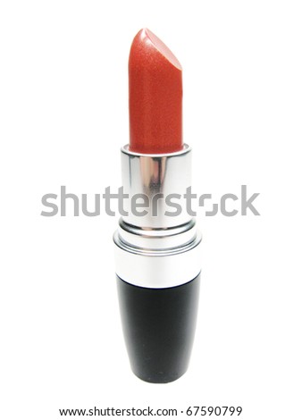red lipstick in black box isolated on white background
