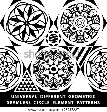 raster copy Universal different seamless patterns. tiling. Endless texture can be used for wallpaper, pattern fills, web page background,surface textures. Set of monochrome geometric ornaments. art