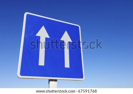 european traffic sign indicating  that we are in a one-way  road