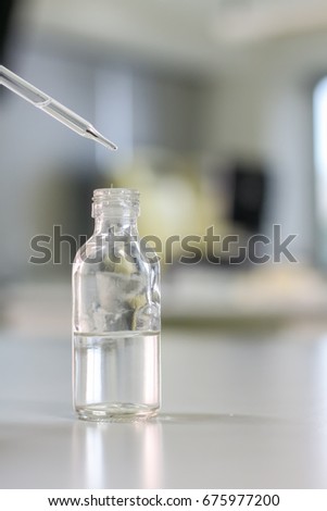 chemical bottle in the laboratory room