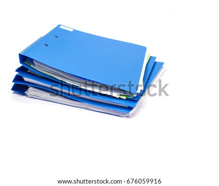 file folder with documents and documents. retention of contracts. isolated white copy space