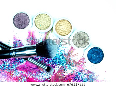 Smears of lipstick, lipstick for make-up, professional make-up