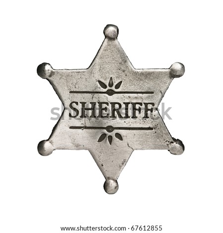sheriff star isolated on white Royalty-Free Stock Photo #67612855