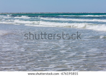 sand beach and blue sky in Tunisia