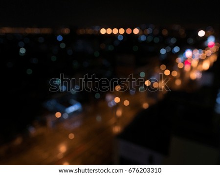 Blurred background of Bangkok street at night