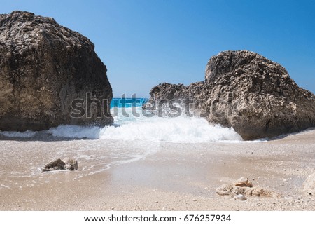 Stormy ocean striking the rocks