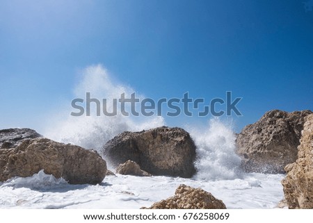 Stormy ocean striking the rocks