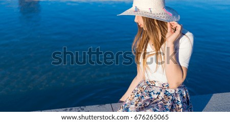 beautiful and happy girl background, daisy girl, happy girl at nature, Enjoyable life in nature
