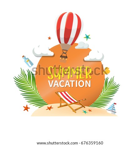 Summer holiday vacation concept, abstract style layout vector illustration