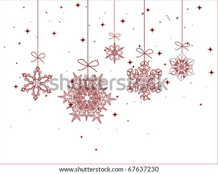 Christmas and New Year background with snowflakes balls. Winter holiday greeting card