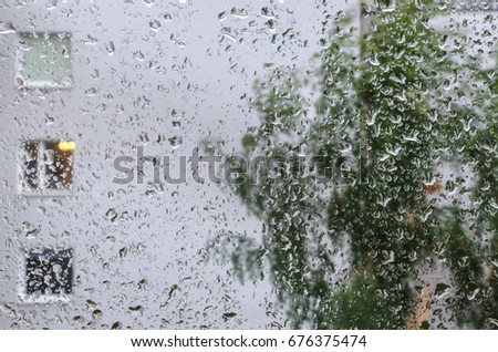 RAIN - Drops of rain on the window glass