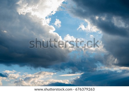 Clouds with blue sky use for background