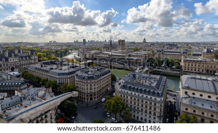 Paris Panorama from the top of Saint-Jacques Tower

