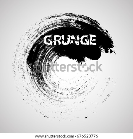Grunge Brush stroke Wave. Abstract surfing Icon .ink curved line 