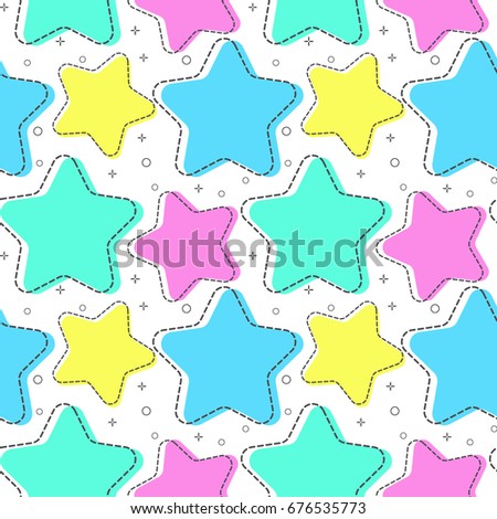flat line star pattern vector