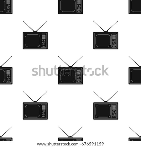 Old TV.Old age single icon in black style vector symbol stock illustration web.