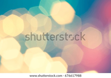Abstract gold light Bokeh on colorful background. Blurry background.