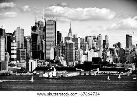 photo new york city cityscape over hudson river