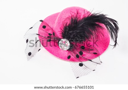 pink party hat women on white background.