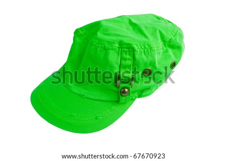 green hat isolated on white