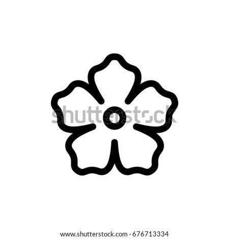 flower icon, abstract flower vector outline