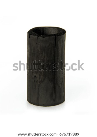 Bamboo charcoal isolated on white background.