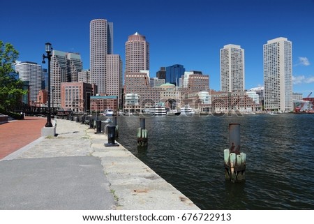 Boston skyline, city view in Massachusetts, USA.
