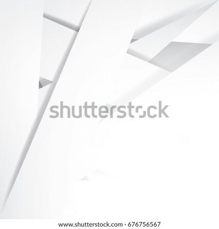Abstract texture geometric paper White and gray color technology modern futuristic background, vector illustration