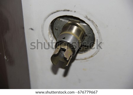 Door knob damaged