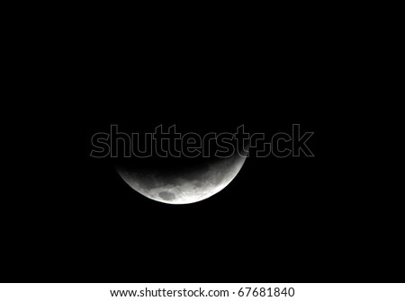 moon, total Lunar eclipse as seen from Utila, Honduras . December 2010