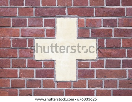 Wall with the image of the Christian cross