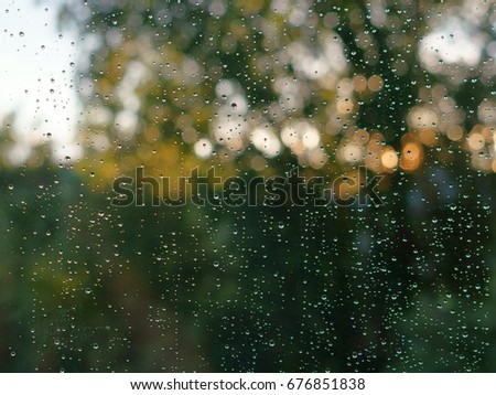 Raindrops on the glass