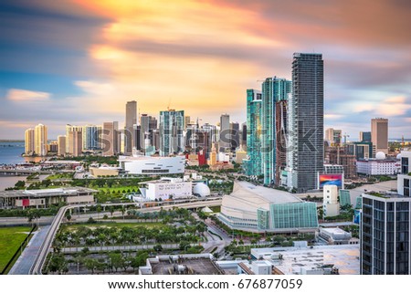 Miami, Florida, USA downtown cityscape.