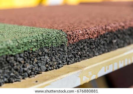 Tile from rubber crumb close up Royalty-Free Stock Photo #676880881