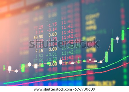graph of stock market double exposure  Royalty-Free Stock Photo #676930609