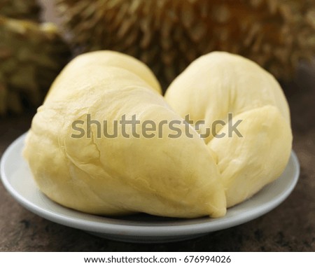Durian on wooden background,Thai fruit.