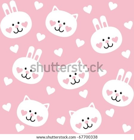 background with rabbits and kittens