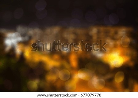 Blurred City Lights. Abstract Urban Background. Bokeh Lights Background