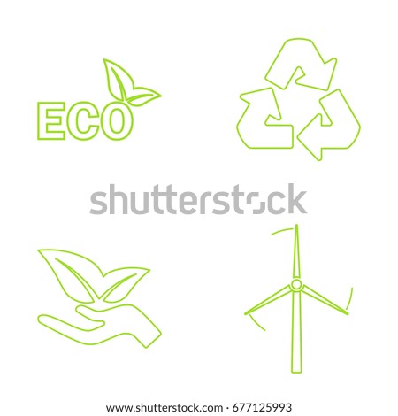 Green eco icons set. Green technologies. Vector design