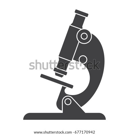 Microscope black vector silhouette on white background