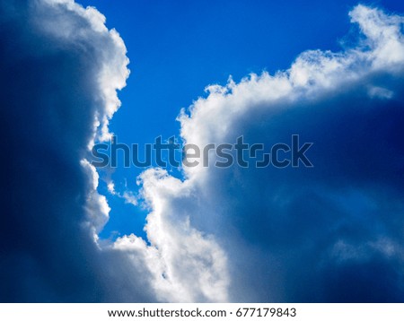 Blue sky and cloud before rain