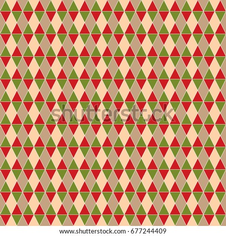 Rhombus and triangle seamless pattern. Fashion graphic background design. Modern stylish abstract texture. Colorful template for prints, textiles, wrapping, wallpaper, website. Vector illustration