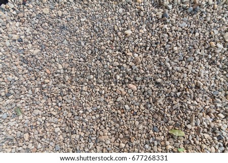 Crushed gravel on the floor