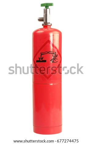 hazardous gas cylinder isolated