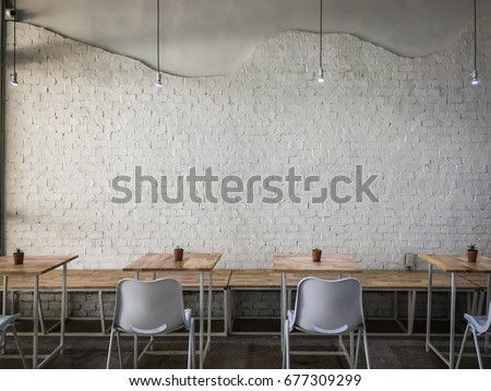 Interior design of a Happy Bones style, Coffee shop, cafe. Royalty-Free Stock Photo #677309299